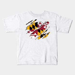 Tear Away Maryland Flag Kids T-Shirt